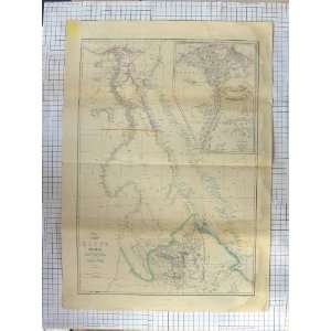   WELLER ANTIQUE MAP c1870 EGYPT NUBIA ABYSSINIA RED SEA