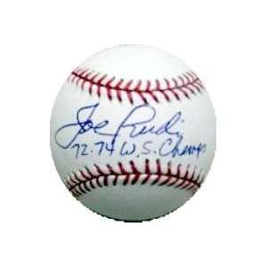  Joe Rudi autographed Baseball inscribed 1972 74 W.S 