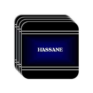 Personal Name Gift   HASSANE Set of 4 Mini Mousepad Coasters (black 