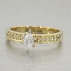 Wonderful Matching 14K Yellow Gold Marquise Cut Diamond Wedding 
