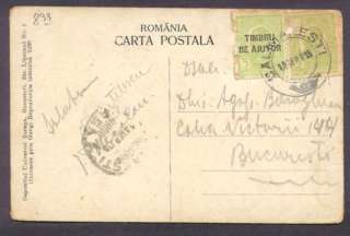 Romania Postcard Calimanesti, Podul Suspendat 1915. With 2 Stamps. L 