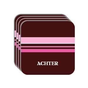 Personal Name Gift   ACHTER Set of 4 Mini Mousepad Coasters (pink 