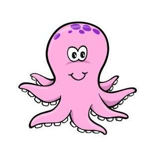  Kids Wall Decals   Cartoon Pink, Purple Baby Octopus   48 