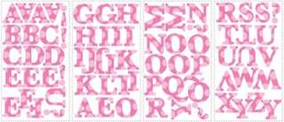 73 New PINK POLKA DOT LETTERS WALL DECALS Alphabet Nursery Baby Name 