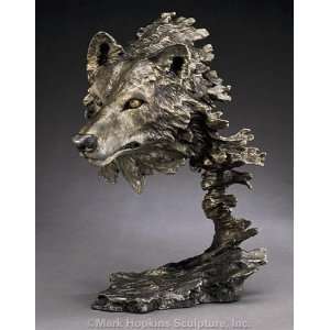  Wolf Sculpture Wild Wind in Bronze: Home & Kitchen
