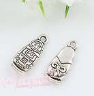 50X Old Silver Plated Russian Doll Matryoshk Charms 7X17mm