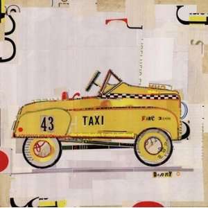  Yellow Taxi   Poster by Danny O (18x18): Home & Kitchen