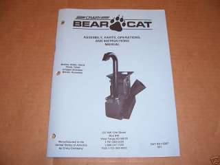 c485) Bearcat Owner Manual 3 Point Chipper Shredder  