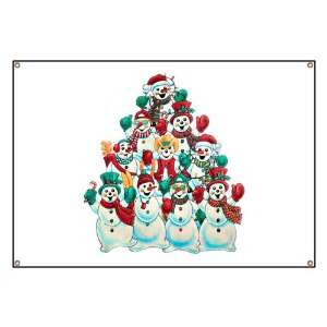  Banner Christmas Holiday Stacked Snowmen: Everything Else
