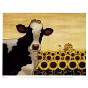  Sunflower Cow Poster by Lowell Herrero (17.00 x 13.00 