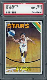 1975 Topps Basketball #306 Al Smith, PSA 10 GEM MT .From the “J 