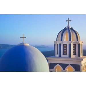  Bell Towers of Orthodox Church Overlooking the Caldera in 