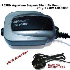 RESUN AIR 1000 Aquarium Silent One Way Air Pump 70L/H  