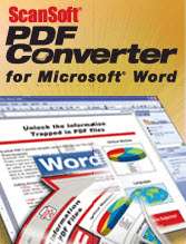 ScanSoft PDF Converter for MS Word PC CD create docs  
