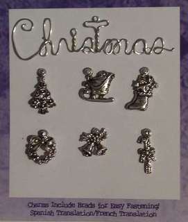 WIRE WORD & CHARMS w/BRADS ~ 9 Designs ~ U PICK  