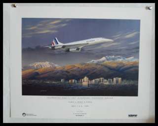 GREAT 1993 AIR FRANCE CONCORDE POSTER / RENO   PARIS  