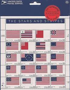   USA Stars and Stripes Sheet 33c Postage Stamps MIP Scott #3403 MNH New