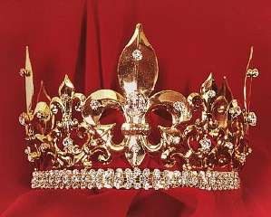 This Mighty Adult King Fleur de Lis Crown stands 4 1/2 tall and is 