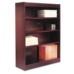  Square Corner Bookcase, Wood Veneer, 4 Shelf, 35 3/8w x 11 