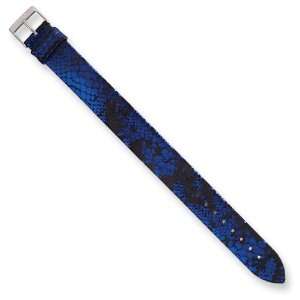 Moog Blue/Black Patterned Metallic Genuine Leather Watch 