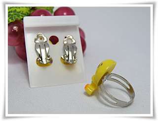Tweety Lovely Set Clip On Earring & Ring Adjustable So Cute for Baby 