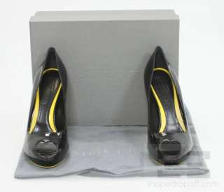   McQueen Black Patent Leather Heart Cut Out Lucy Heels Size 39C NEW