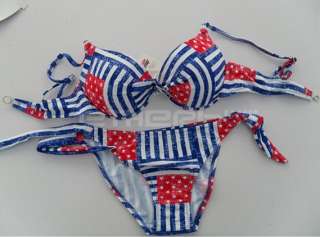 Girl Women Bikini Swimmer Swimsuit 36 B C CUP US FLAG  