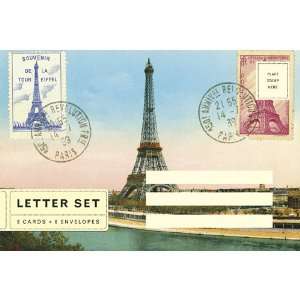  Eiffel Tower Cavallini Letter Set Cards with Envelopes 