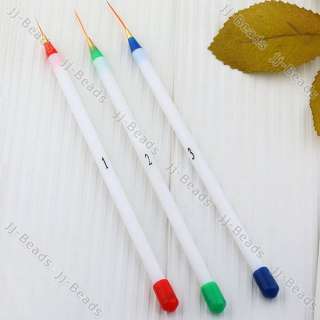 3pcs Nail Art Brush Acrylic Tip Paint Line Drawing Pens For DIY 