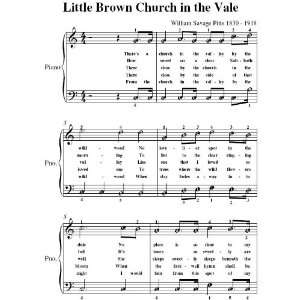  Little Brown Church in the Vale Easy Piano Sheet Music 