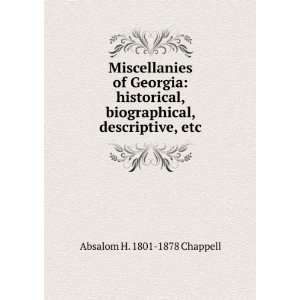   biographical, descriptive, etc. Absalom H. 1801 1878 Chappell Books