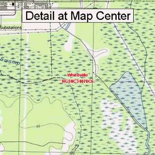 USGS Topographic Quadrangle Map   Whiteville, North Carolina (Folded 