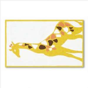 Giraffe White Kids Rug Size 47 x 77 