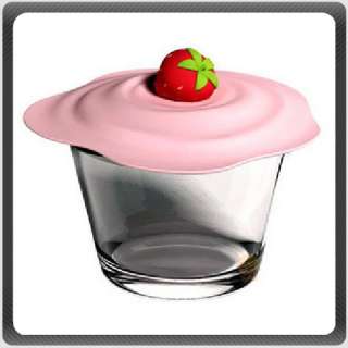 SILICONE CAN SUCTION LID SEALER CUTE STRAWBERRY  