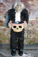 FOOT 4 INCH ANIMATED HAUNTED TALKING BUTLER WITH SKULL CANDY BOWL 