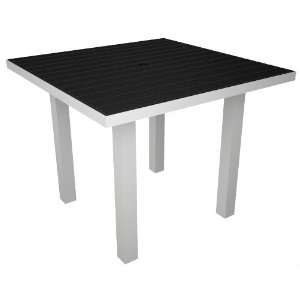   Euro 36 Square Dining Table in White / Black: Patio, Lawn & Garden