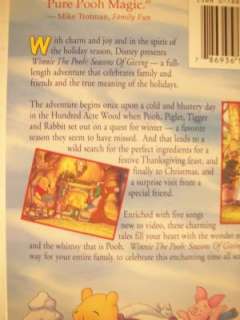 Disney Winnie The Pooh Seasons of Giving VHS Tape 786936142112  