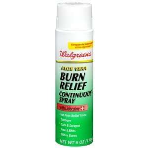 Walgreens Aloe Vera Burn Relief Continuous Spray, 6 oz 
