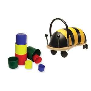  Prince Lionheart Wheely Bug BEE plus Stack cups 8pc: Toys 