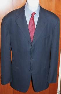 Joseph Aboud Blue Windowpane Suit Hand Tailored 41L  