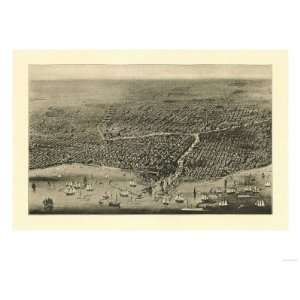 Chicago, Illinois   Panoramic Map Giclee Poster Print, 32x24  