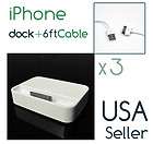 Dock Station iPhone 4 3Gs 2 meters 6 5FT USB Sync Charger Cable  