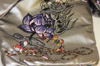 NEW Ed Hardy Wild Fleur Gardenia Cross Body Bag Silver Leopard Print 