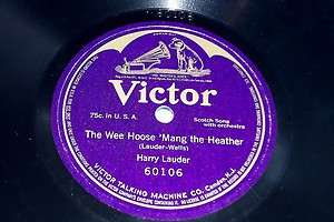 1913 ANTIQUE VICTOR RECORD # 60106 HARRY LAUDER THE WEE HOOSE MANG 
