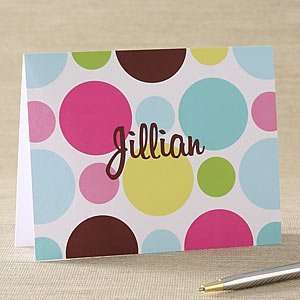  Polka Dots Personalized Girls Note Cards Health 