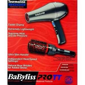    Babyliss Pro TT Tourmaline 5000 Dryer & Brush Combo Beauty