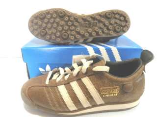ADIDAS CHILE 62 LEA VINTAGE SNEAKERS MEN SHOES COFFEE/GOLD 012596 SIZE 