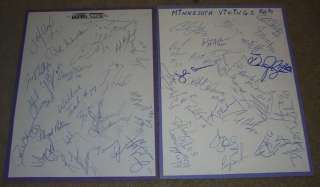 1986 90 Minnesota Vikings signed team sheets 84 sigs  