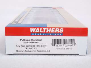 Walthers 6752 HO Passenger Pullman 10 5 Sleeper New York Central NYC 