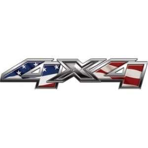  Chevy/GMC Style 4x4 Decals American Flag   4 h x 18 w 
